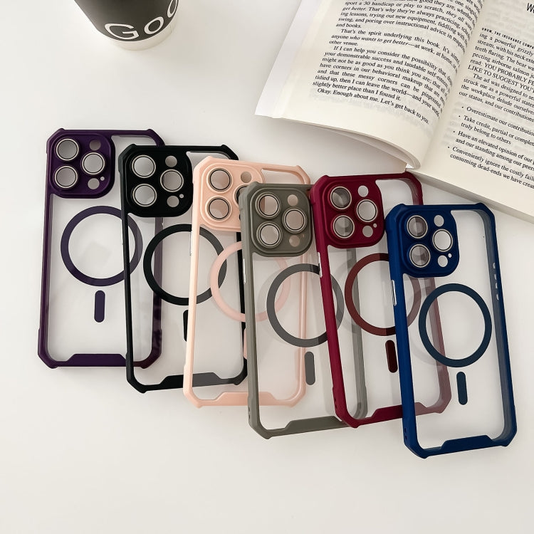 For iPhone 11 Pro Max Colorful Two-Color Lens Film MagSafe Magnetic Horn Acrylic+TPU Case(Grey) - iPhone 11 Pro Max Cases by buy2fix | Online Shopping UK | buy2fix