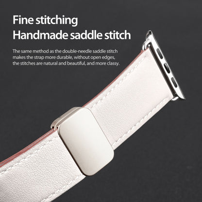 For Apple Watch Series 9 45mm DUX DUCIS YA Series Magnetic Buckle Genuine Leather Watch Band(White) - Watch Bands by DUX DUCIS | Online Shopping UK | buy2fix