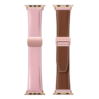 For Apple Watch Series 5 40mm DUX DUCIS YA Series Magnetic Buckle Genuine Leather Watch Band(Pink) - Watch Bands by DUX DUCIS | Online Shopping UK | buy2fix