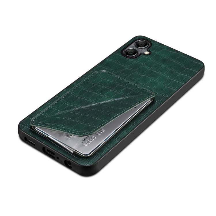 For Samsung Galaxy A31 Denior Imitation Crocodile Leather Back Phone Case with Holder(Green) - Galaxy Phone Cases by Denior | Online Shopping UK | buy2fix