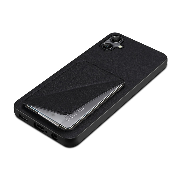 For Samsung Galaxy S24 5G Denior Imitation Calf Leather Back Phone Case with Holder(Black) - Galaxy S24 5G Cases by Denior | Online Shopping UK | buy2fix