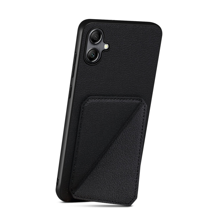 For Samsung Galaxy S24 Ultra 5G Denior Imitation Calf Leather Back Phone Case with Holder(Black) - Galaxy S24 Ultra 5G Cases by Denior | Online Shopping UK | buy2fix