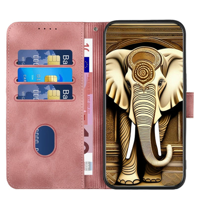 For Xiaomi Redmi Note 13 Pro+ 5G YX0060 Elephant Head Embossed Phone Leather Case with Lanyard(Pink) - Note 13 Pro+ Cases by buy2fix | Online Shopping UK | buy2fix