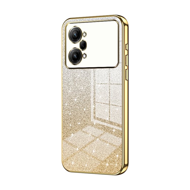 For OPPO K10 Pro Gradient Glitter Powder Electroplated Phone Case(Gold) - OPPO Cases by buy2fix | Online Shopping UK | buy2fix