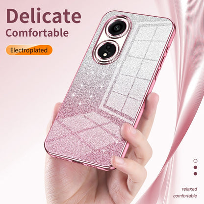 For OPPO A92s / Reno4 Z 5G Gradient Glitter Powder Electroplated Phone Case(Pink) - OPPO Cases by buy2fix | Online Shopping UK | buy2fix