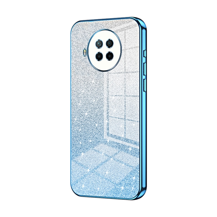 For Xiaomi Redmi Note 9 Pro 5G/Mi 10T Lite Gradient Glitter Powder Electroplated Phone Case(Blue) - Xiaomi Cases by buy2fix | Online Shopping UK | buy2fix