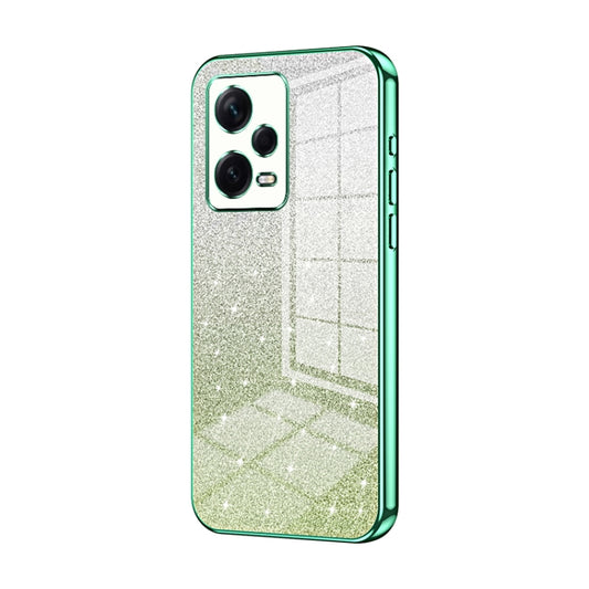 For Xiaomi Redmi Note 12 Pro+  Gradient Glitter Powder Electroplated Phone Case(Green) - Xiaomi Cases by buy2fix | Online Shopping UK | buy2fix