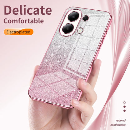 For Xiaomi Redmi Note 13 5G Gradient Glitter Powder Electroplated Phone Case(Transparent) - Note 13 Cases by buy2fix | Online Shopping UK | buy2fix