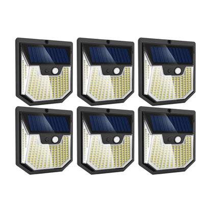 6pcs XY0159 159 LEDs Outdoor Solar Human Body Sensor Courtyard Wall Light - Solar Lights by buy2fix | Online Shopping UK | buy2fix