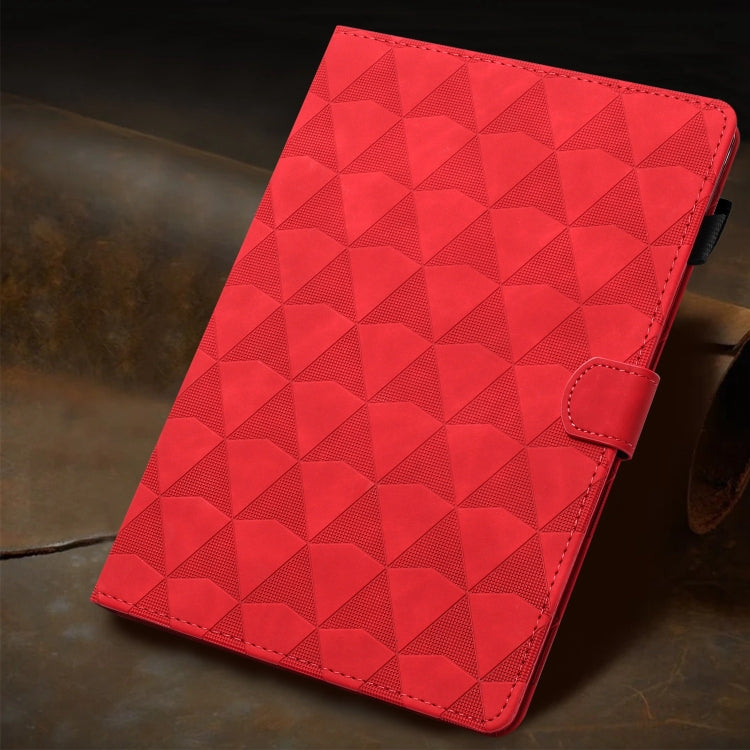 For iPad Pro 11 2024 Diamond Texture Embossed Leather Smart Tablet Case(Red) - iPad Pro 11 2024 Cases by buy2fix | Online Shopping UK | buy2fix