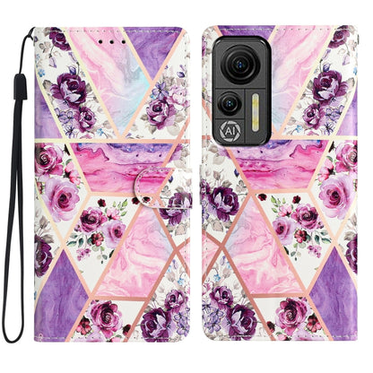 For Ulefone Note 14 Colored Drawing Leather Phone Case(Purple Marble) - Ulefone Cases by buy2fix | Online Shopping UK | buy2fix