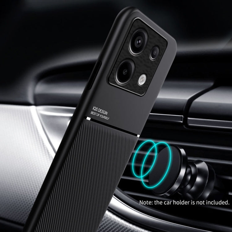 For Xiaomi Redmi Note 13 5G Classic Tilt Strip Grain Magnetic Shockproof PC + TPU Phone Case(Black) - Note 13 Cases by buy2fix | Online Shopping UK | buy2fix