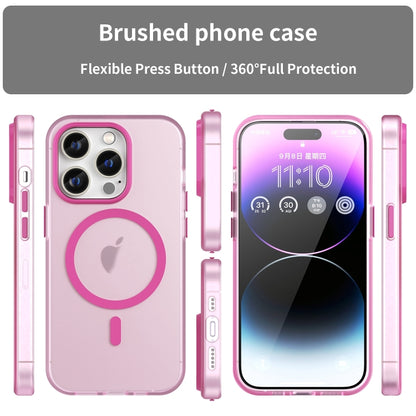 For iPhone 16 Pro Max MagSafe Frosted Translucent TPU + PC Full Coverage Phone Case(Pink) - iPhone 16 Pro Max Cases by buy2fix | Online Shopping UK | buy2fix