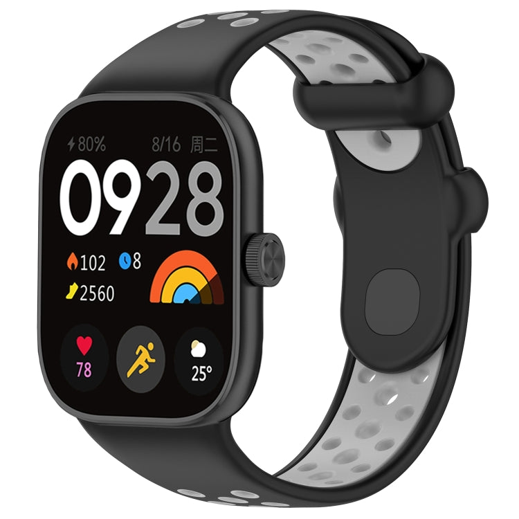 For Redmi Watch 4 Two Color Silicone Sports Watch Band(Black Grey) - Watch Bands by buy2fix | Online Shopping UK | buy2fix
