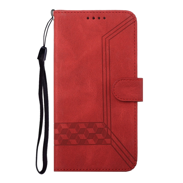 For Xiaomi Redmi K70 Cubic Skin Feel Flip Leather Phone Case(Red) - K70 Cases by buy2fix | Online Shopping UK | buy2fix