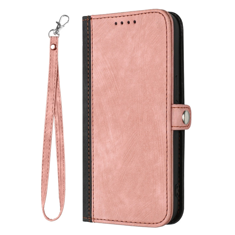 For Google Pixel 9 Side Buckle Double Fold Hand Strap Leather Phone Case(Pink) - Google Cases by buy2fix | Online Shopping UK | buy2fix