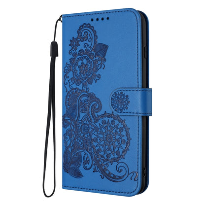 For Xiaomi Redmi A3 Datura Flower Embossed Flip Leather Phone Case(Blue) - Xiaomi Cases by buy2fix | Online Shopping UK | buy2fix