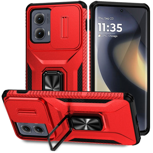 For Motorola Edge 5G 2024 Sliding Camshield Holder Phone Case(Red) - Motorola Cases by buy2fix | Online Shopping UK | buy2fix