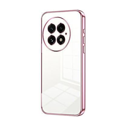 For OnePlus 13 Transparent Plating Fine Hole Phone Case(Pink) - OnePlus Cases by buy2fix | Online Shopping UK | buy2fix