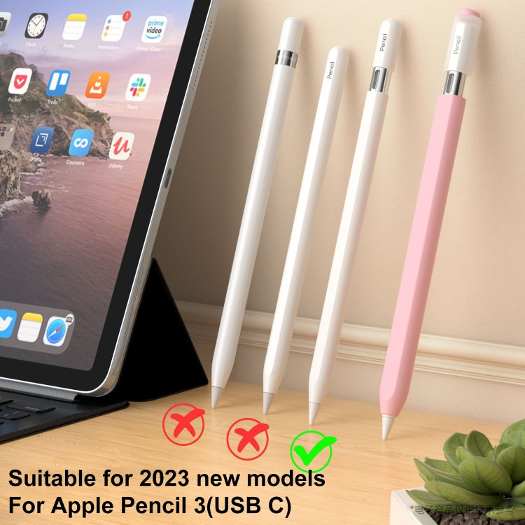 For Apple Pencil (USB-C) Transparent Jelly Stylus Protective Cover(Matcha Green) - Pencil Accessories by buy2fix | Online Shopping UK | buy2fix