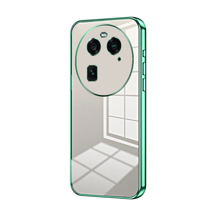 For OPPO Find X6 Transparent Plating Fine Hole Phone Case(Green) - OPPO Cases by buy2fix | Online Shopping UK | buy2fix