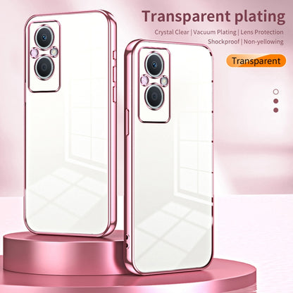 For OPPO Reno7 Z 5G / F21 Pro 5G Transparent Plating Fine Hole Phone Case(Purple) - OPPO Cases by buy2fix | Online Shopping UK | buy2fix