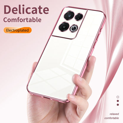 For OPPO Reno8 Pro Transparent Plating Fine Hole Phone Case(Black) - OPPO Cases by buy2fix | Online Shopping UK | buy2fix