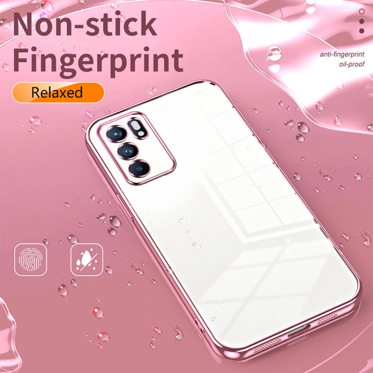 For OPPO Reno6 Indian / Malay Transparent Plating Fine Hole Phone Case(Green) - OPPO Cases by buy2fix | Online Shopping UK | buy2fix