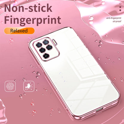 For OPPO A94 4G Transparent Plating Fine Hole Phone Case(Blue) - OPPO Cases by buy2fix | Online Shopping UK | buy2fix