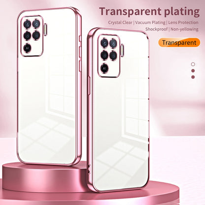 For OPPO A94 4G Transparent Plating Fine Hole Phone Case(Black) - OPPO Cases by buy2fix | Online Shopping UK | buy2fix