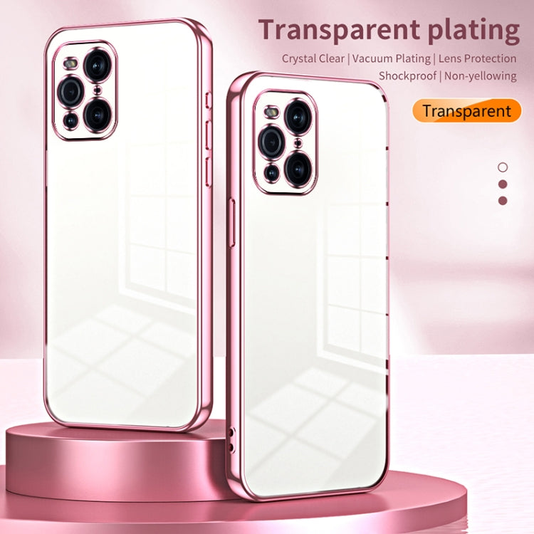 For OPPO Find X3 / Find X3 Pro Transparent Plating Fine Hole Phone Case(Blue) - OPPO Cases by buy2fix | Online Shopping UK | buy2fix