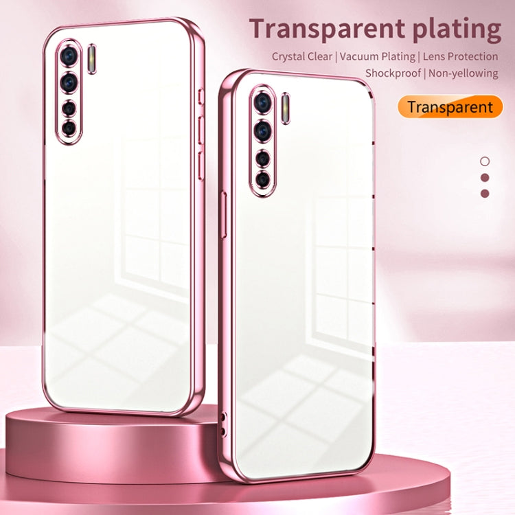 For OPPO A91 Transparent Plating Fine Hole Phone Case(Gold) - OPPO Cases by buy2fix | Online Shopping UK | buy2fix