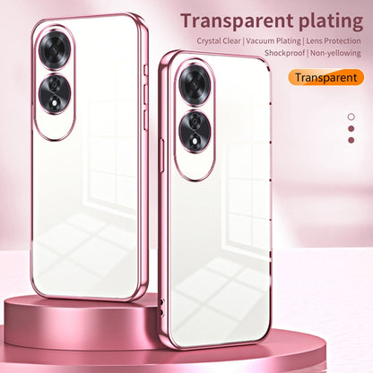 For OPPO A60 Transparent Plating Fine Hole Phone Case(Gold) - OPPO Cases by buy2fix | Online Shopping UK | buy2fix