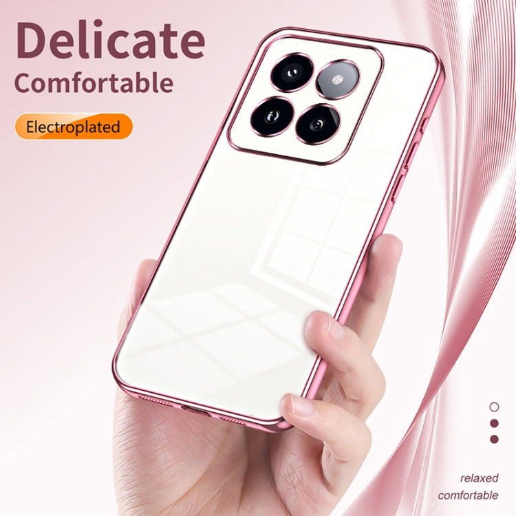 For Xiaomi 14 Pro Transparent Plating Fine Hole Phone Case(Black) - 14 Pro Cases by buy2fix | Online Shopping UK | buy2fix