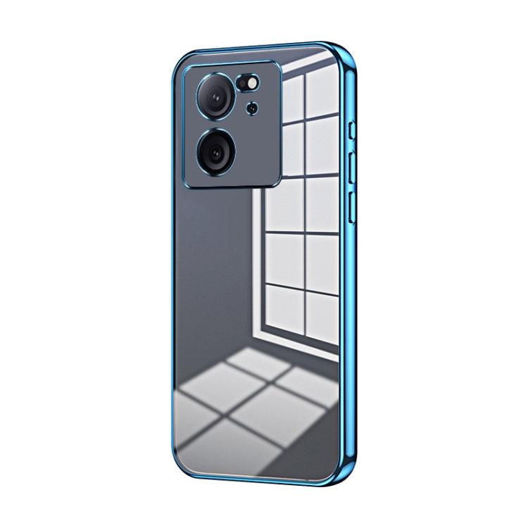 For Xiaomi Redmi K60 Ultra / Xiaomi 13T Transparent Plating Fine Hole Phone Case(Blue) - Redmi K60 Ultra Cases by buy2fix | Online Shopping UK | buy2fix