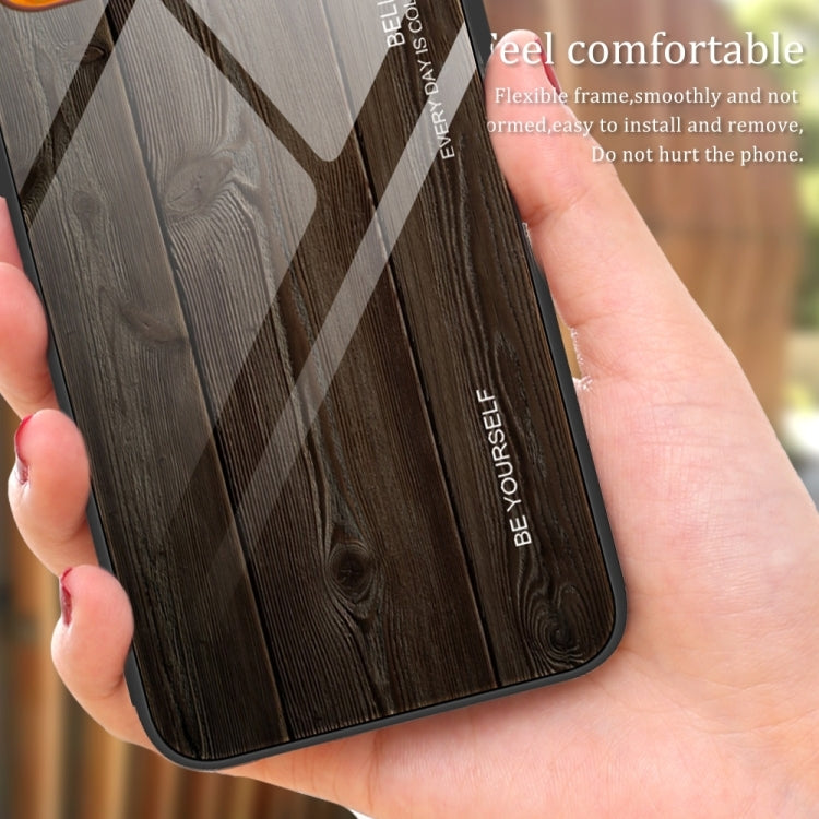 For Samsung Galaxy S24 5G Wood Grain Glass Phone Case(Black) - Galaxy S24 5G Cases by buy2fix | Online Shopping UK | buy2fix