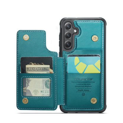 For Samsung Galaxy S24 5G CaseMe C22 PC+TPU Business Style RFID Anti-theft Leather Phone Case(Blue Green) - Galaxy S24 5G Cases by CaseMe | Online Shopping UK | buy2fix