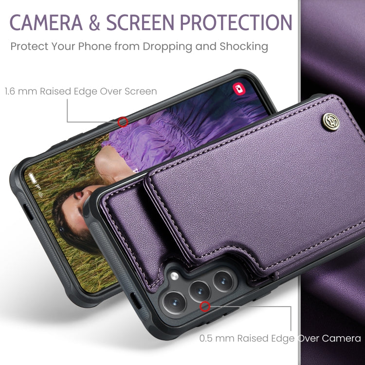 For Samsung Galaxy S24 5G CaseMe C22 PC+TPU Business Style RFID Anti-theft Leather Phone Case(Purple) - Galaxy S24 5G Cases by CaseMe | Online Shopping UK | buy2fix