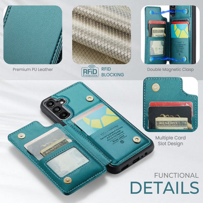 For Samsung Galaxy A25 4G CaseMe C22 PC+TPU Business Style RFID Anti-theft Leather Phone Case(Blue Green) - Galaxy Phone Cases by CaseMe | Online Shopping UK | buy2fix