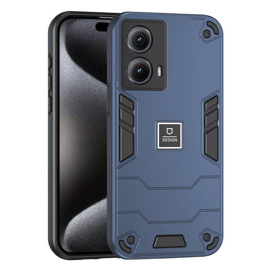 For Motorola Edge 5G 2024 Shockproof TPU Hybrid PC Phone Case(Blue) - Motorola Cases by buy2fix | Online Shopping UK | buy2fix