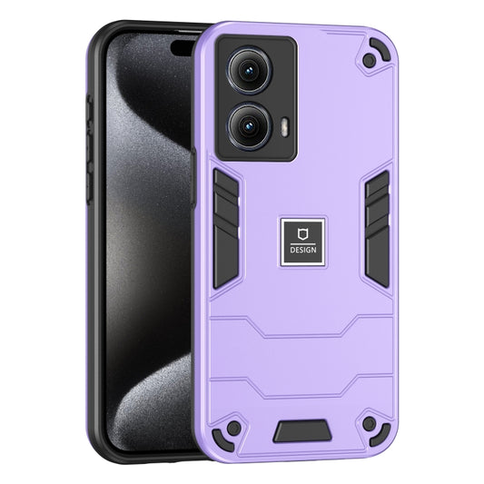 For Motorola Edge 5G 2024 Shockproof TPU Hybrid PC Phone Case(Purple) - Motorola Cases by buy2fix | Online Shopping UK | buy2fix