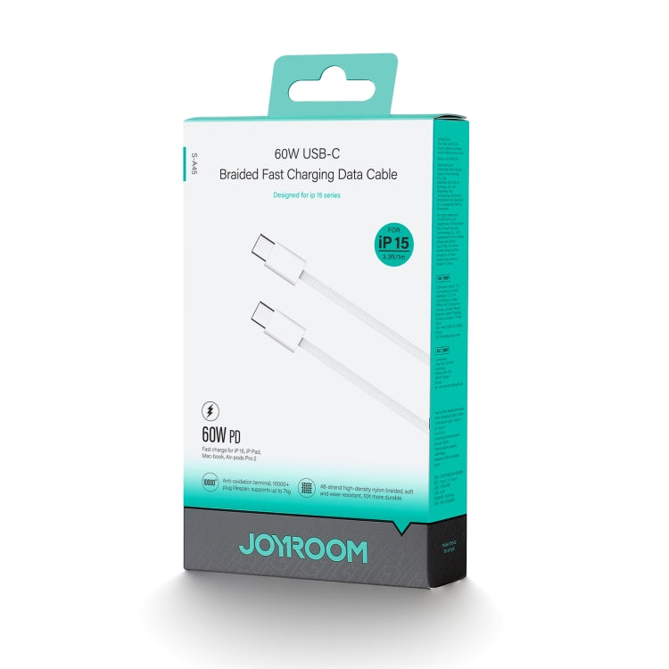 JOYROOM S-A45 1m 60W USB-C / Type-C to USB-C / Type-C Ben Series Fast Charging Data Cable(White) - USB-C & Type-C Cable by JOYROOM | Online Shopping UK | buy2fix