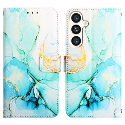 For Samsung Galaxy S24 5G PT003 Marble Pattern Flip Leather Phone Case(Green) - Galaxy S24 5G Cases by buy2fix | Online Shopping UK | buy2fix