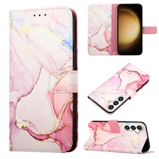 For Samsung Galaxy S24+ 5G PT003 Marble Pattern Flip Leather Phone Case(Rose Gold) - Galaxy S24+ 5G Cases by buy2fix | Online Shopping UK | buy2fix