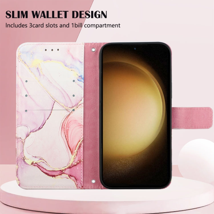 For Samsung Galaxy S24+ 5G PT003 Marble Pattern Flip Leather Phone Case(Rose Gold) - Galaxy S24+ 5G Cases by buy2fix | Online Shopping UK | buy2fix