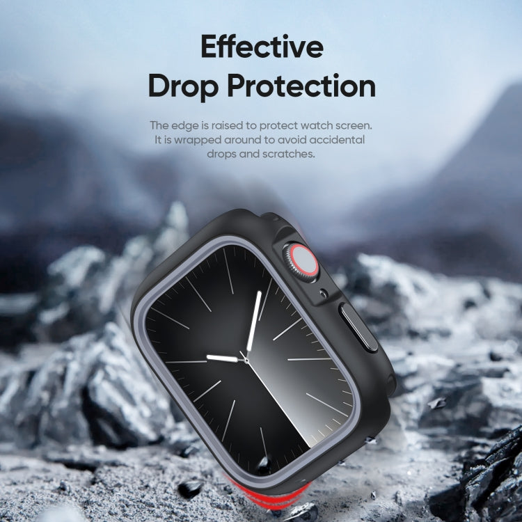 For Apple Watch 4 / 5 / 6 / SE 44mm DUX DUCIS Bamo Series Hollow PC + TPU Watch Protective Case(Black+Grey) - Watch Cases by DUX DUCIS | Online Shopping UK | buy2fix