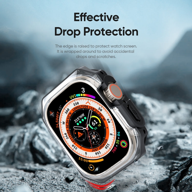 For Apple Watch Ultra 2 49mm / Ultra 49mm DUX DUCIS Tamo Series Hollow PC + TPU Watch Protective Case(Transparent Black) - Watch Cases by DUX DUCIS | Online Shopping UK | buy2fix