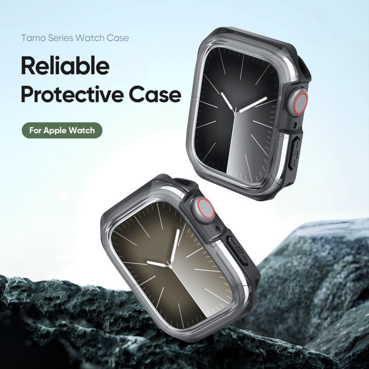 For Apple Watch 9 / 8 / 7 45mm DUX DUCIS Tamo Series Hollow PC + TPU Watch Protective Case(Transparent Black) - Watch Cases by DUX DUCIS | Online Shopping UK | buy2fix