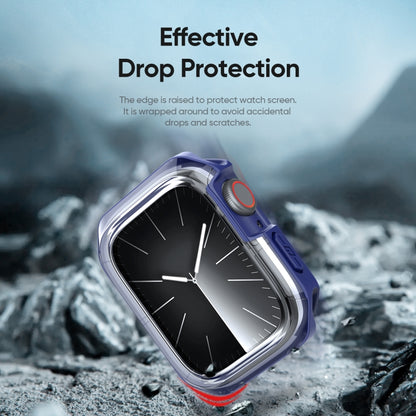 For Apple Watch 9 / 8 / 7 41mm DUX DUCIS Tamo Series Hollow PC + TPU Watch Protective Case(Transparent Blue) - Watch Cases by DUX DUCIS | Online Shopping UK | buy2fix