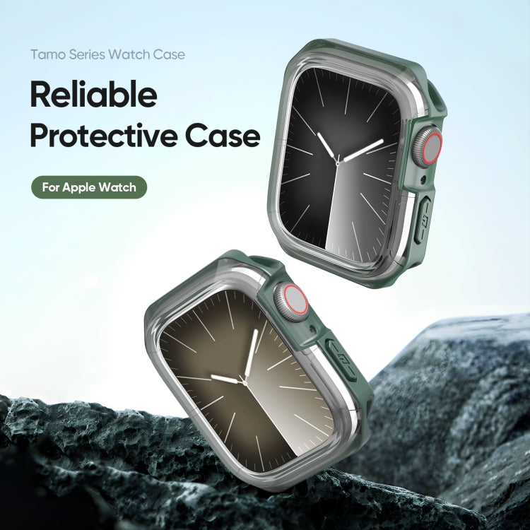 For Apple Watch 9 / 8 / 7 41mm DUX DUCIS Tamo Series Hollow PC + TPU Watch Protective Case(Transparent Green) - Watch Cases by DUX DUCIS | Online Shopping UK | buy2fix